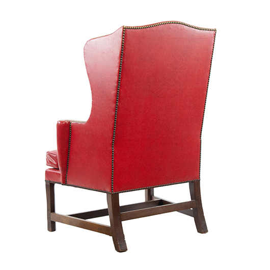 Vintage Red Leather Wingback Chair (2) Vintage Red Leather Wingback Chair (2)