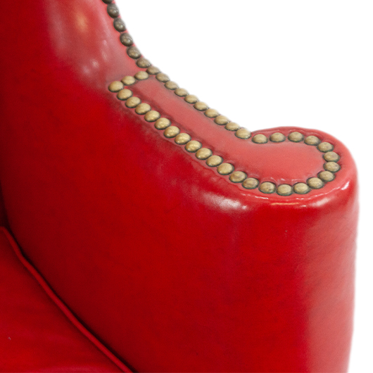 Vintage Red Leather Wingback Chair (2) Vintage Red Leather Wingback Chair (2)
