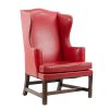 Vintage Red Leather Wingback Chair (2) Vintage Red Leather Wingback Chair (2)
