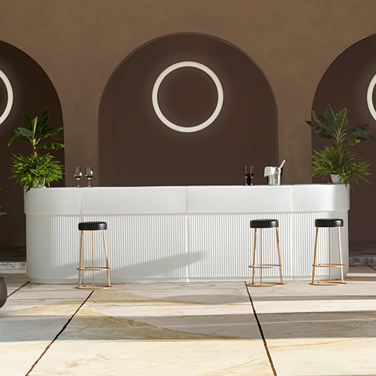 Martini Bar 47" Section - White