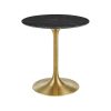 Tulip Table - Black Marble Top | Brass - 30"H