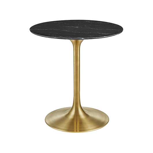 Tulip Table - Black Marble Top | Brass - 30"H