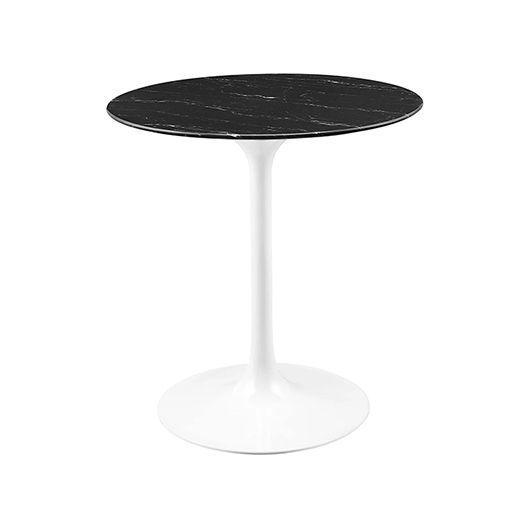 Tulip Table - Black Marble Top | White - 30"H