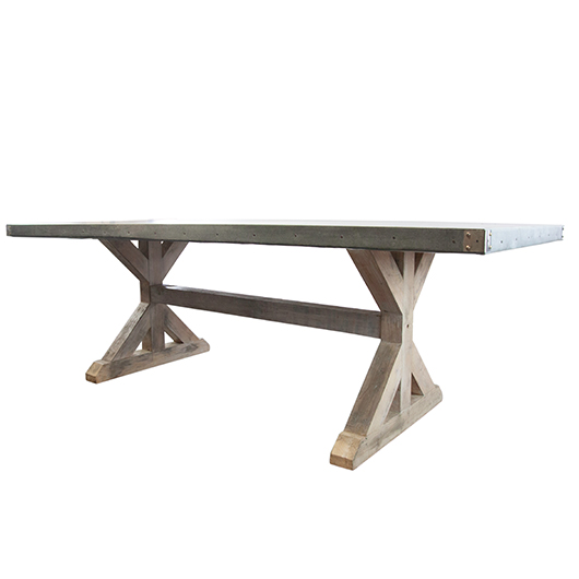 Zinc Trestle Table