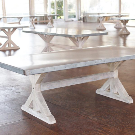 Zinc Trestle Table