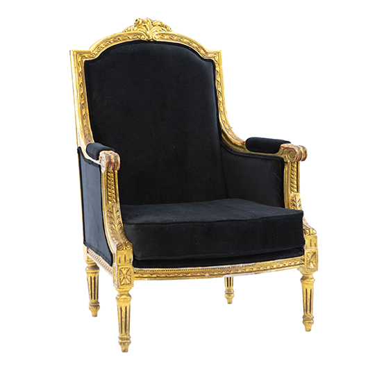 Antique Giltwood Armchair - Black (2)