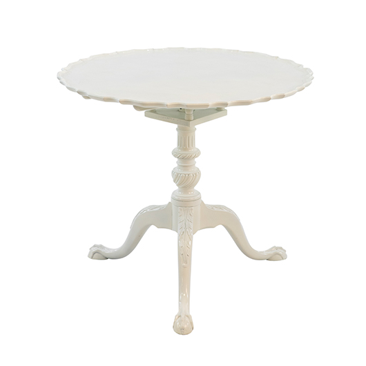 Vintage Pie Crust Table - White (1)