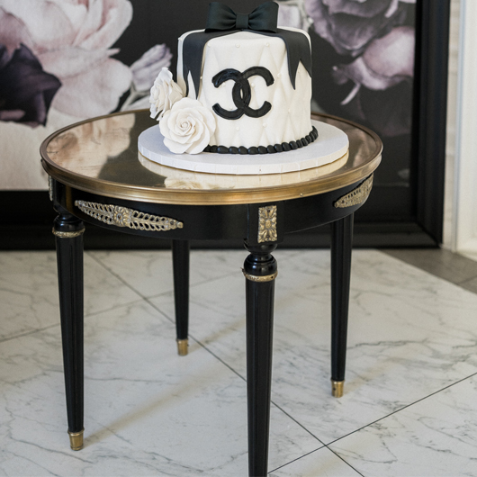 French Gilt Glass Accent Table (2)