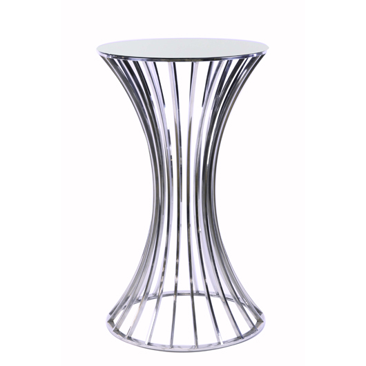 Mirror Top Dorsia Cocktail Table - Silver - 42"H