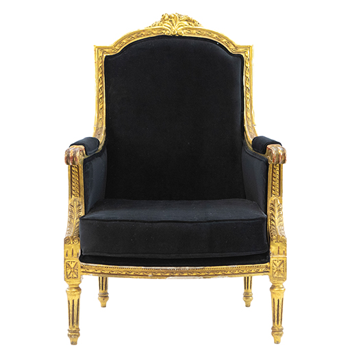 Antique Giltwood Armchair - Black (2) Antique Giltwood Armchair - Black (2)