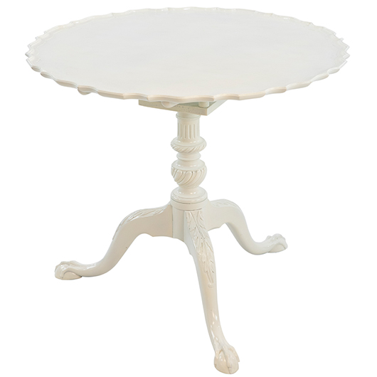Vintage Pie Crust Table - White (1)