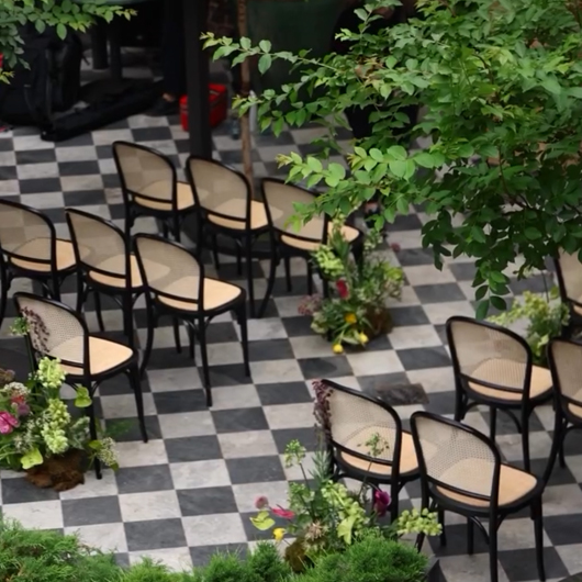 Modern Cane Chair - Black