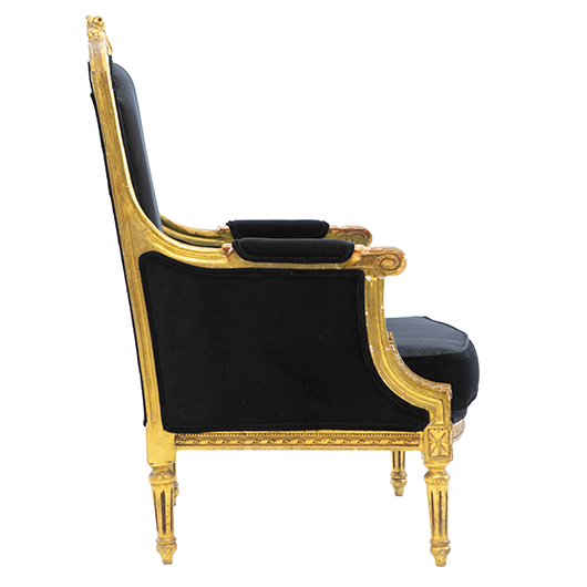 Antique Giltwood Armchair - Black (2) Antique Giltwood Armchair - Black (2)