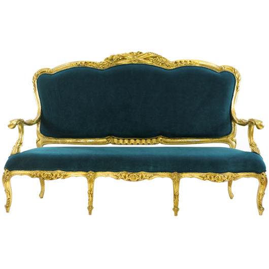Teal Giltwood Sofa (1)