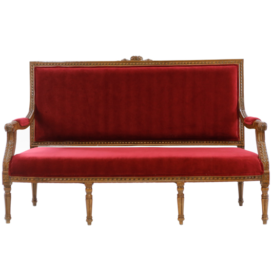 Antique Crimson Red Sofa (1)