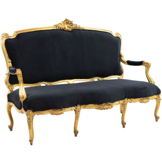 Antique Boudoir Sofa - Black (1) Antique Boudoir Sofa - Black (1)