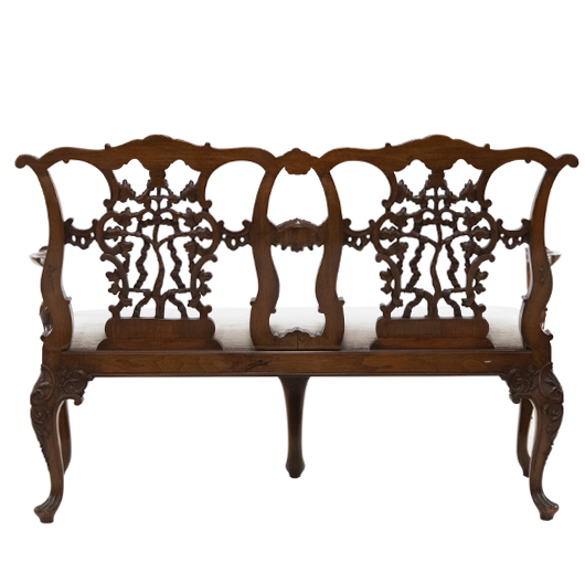 Vintage Irish Chippendale Loveseat (1) Vintage Irish Chippendale Loveseat (1)