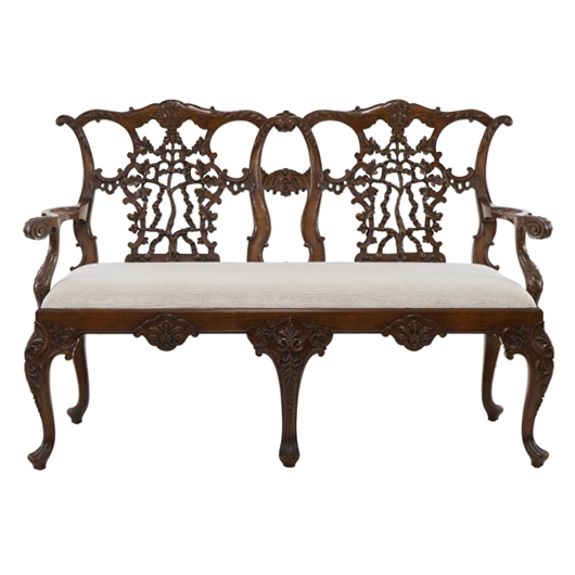 Vintage Irish Chippendale Loveseat (1)