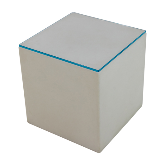 CUBE-O Side Table + Clear Glass Top