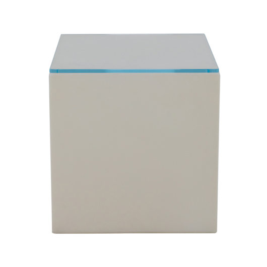 CUBE-O Side Table + Clear Glass Top