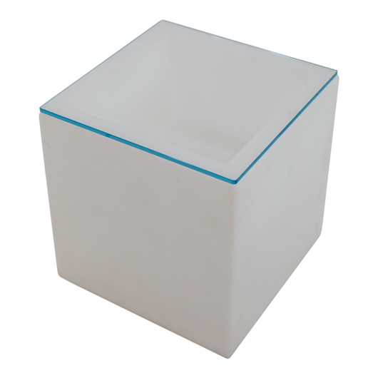 Display Cube Side Table + Clear Glass Top