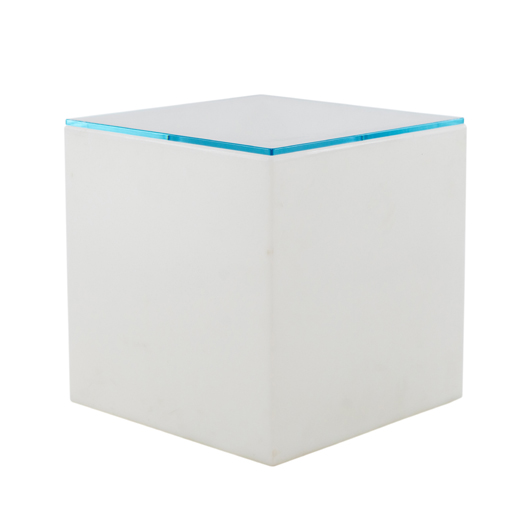 Display Cube Side Table + Clear Glass Top