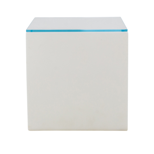 Display Cube Side Table + Clear Glass Top