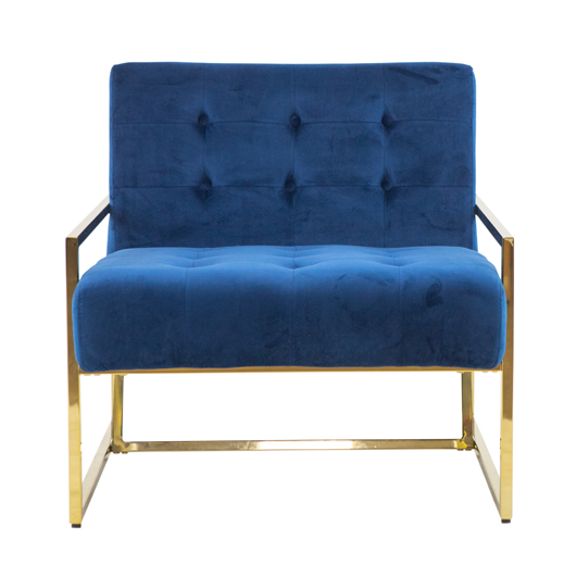 Gold Roxbury Armchair - Blue
