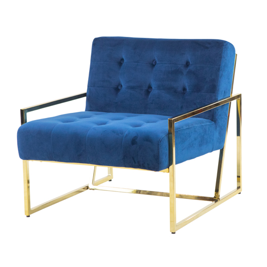 Gold Roxbury Armchair - Blue