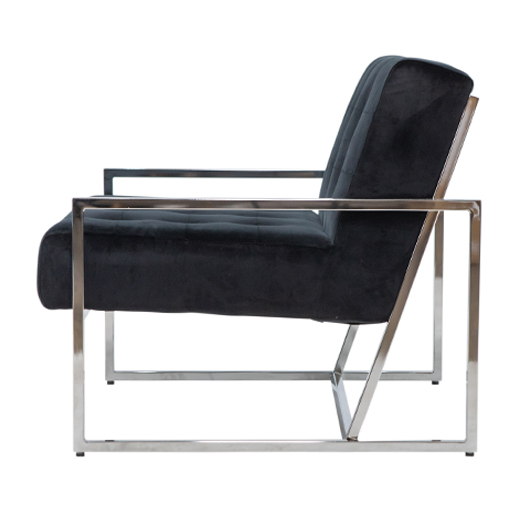 Silver Roxbury Armchair - Black