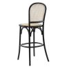 Modern Cane Back Bar Stool - Black